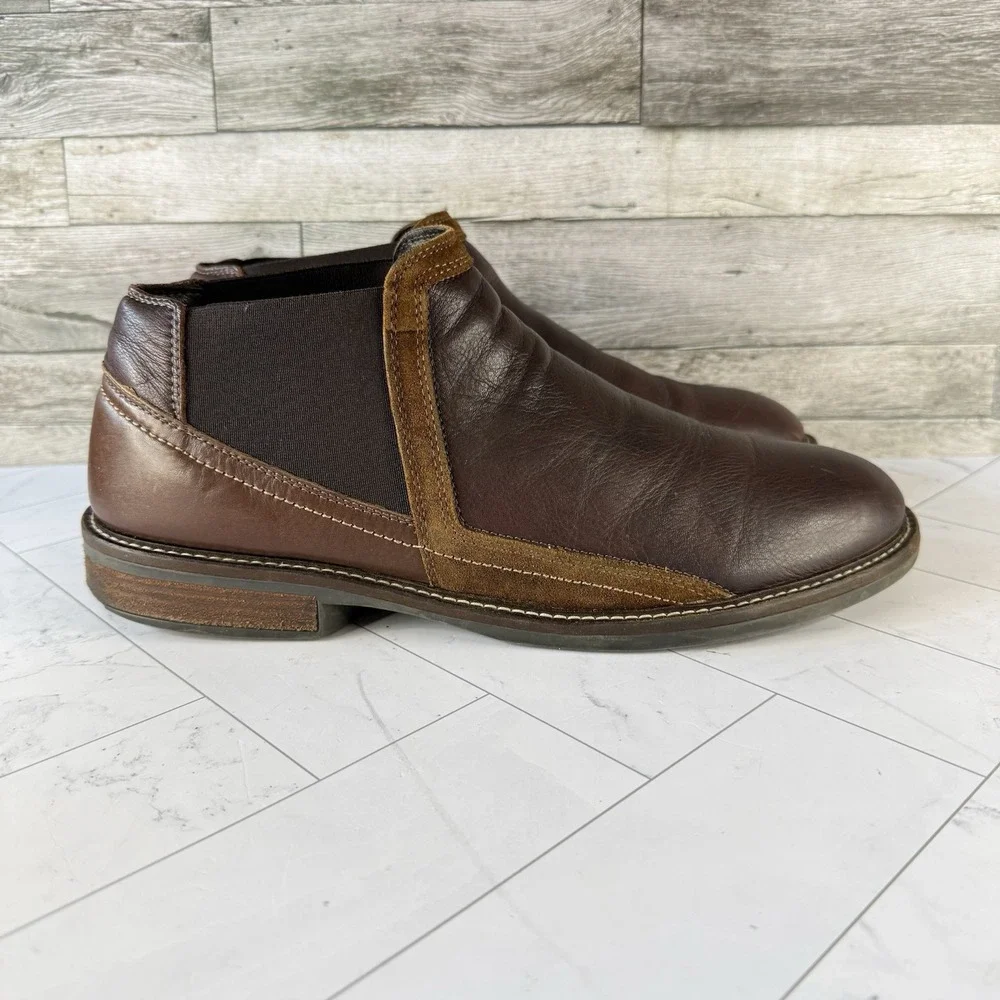 Naot Business Chukka Boots Men's Size 12 Brown Ankle Slip Resistant Shock Relief